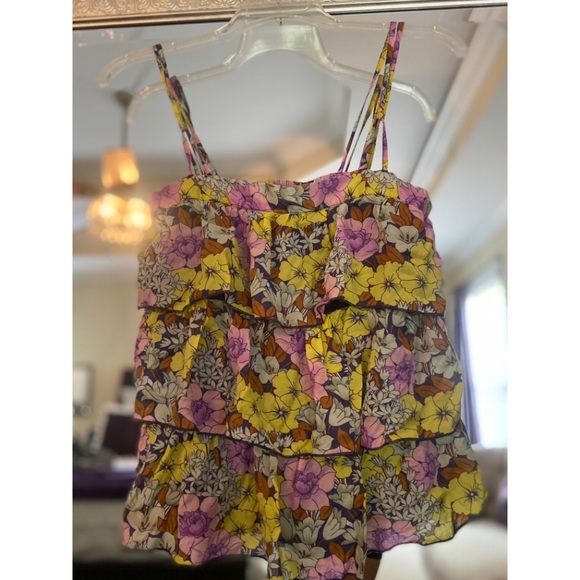 Anthropologie Tops - • Leifnotes • floral tiered ruffle blouse